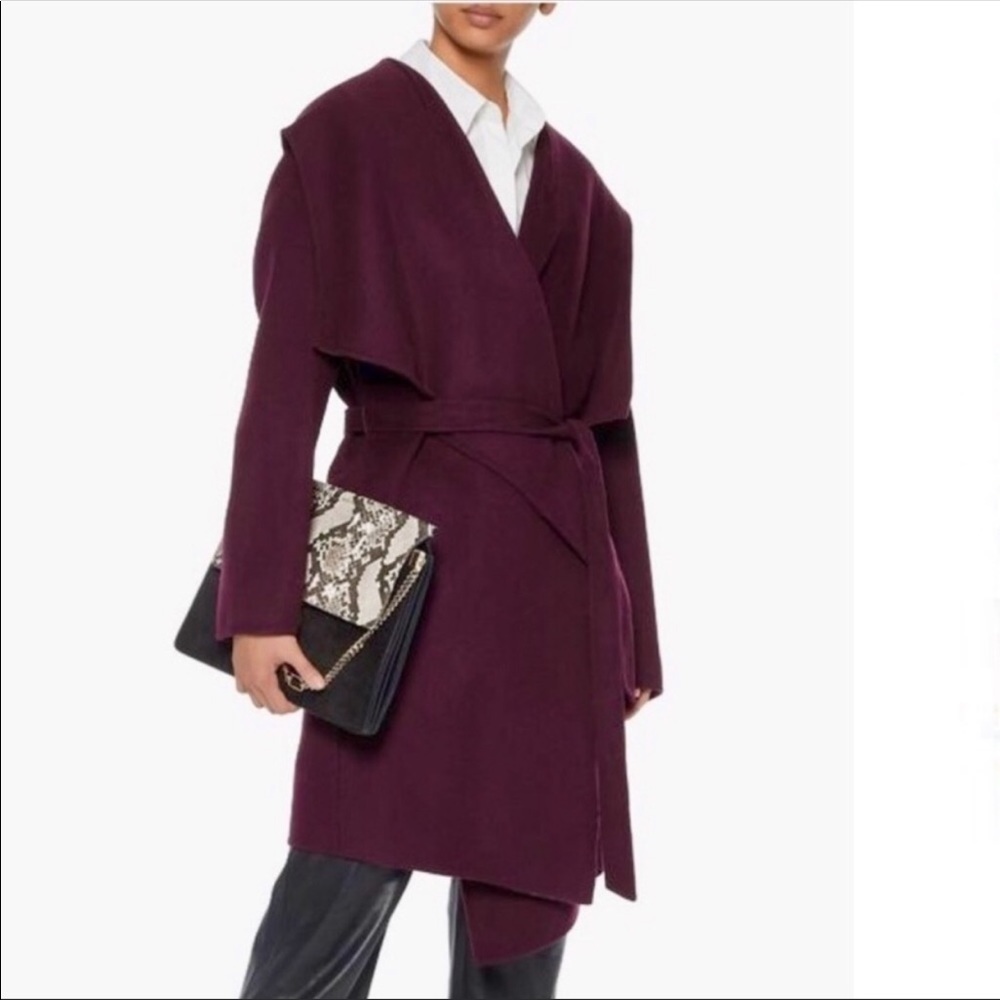 Soia & Kyo Wool Wrap Burgundy Coat XS